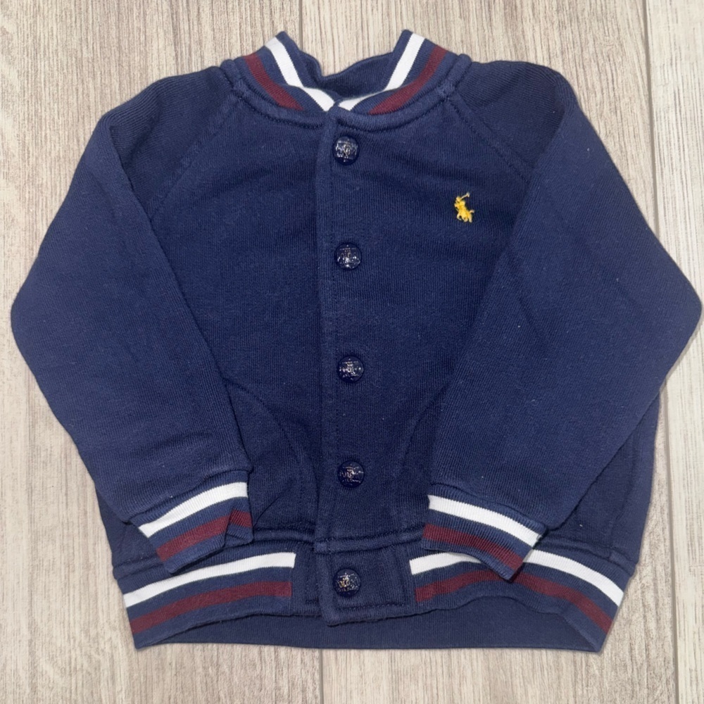 POLO RALPH LAUREN Navy Blue Baseball Varsity jacket